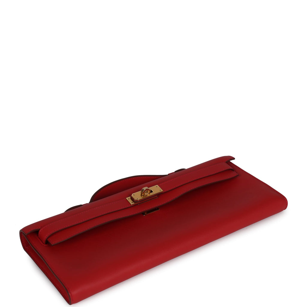 Hermès Kelly Cut Rouge Casaque Swift Gold Hardware