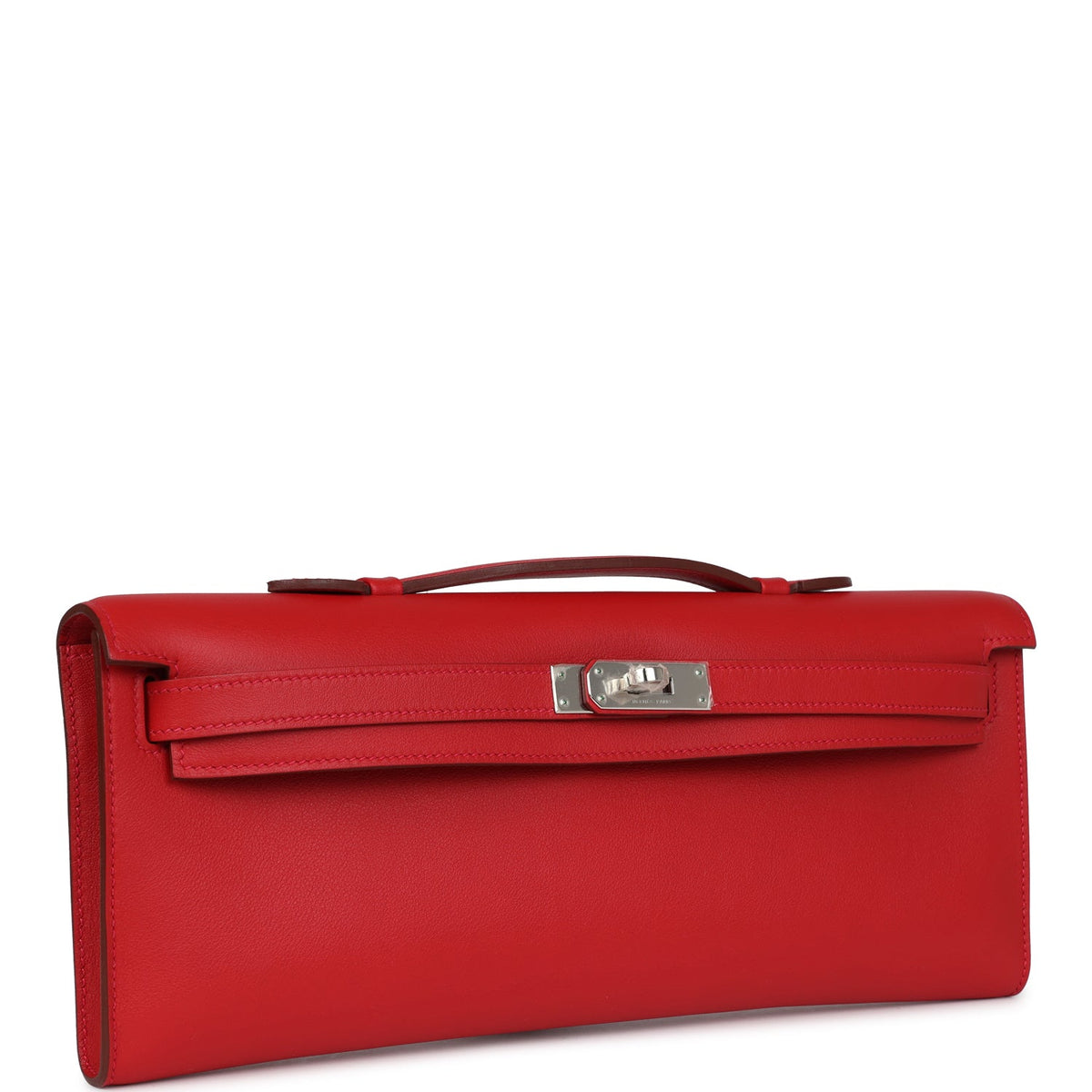 Hermès Kelly Cut Rouge Casaque Swift Palladium Hardware