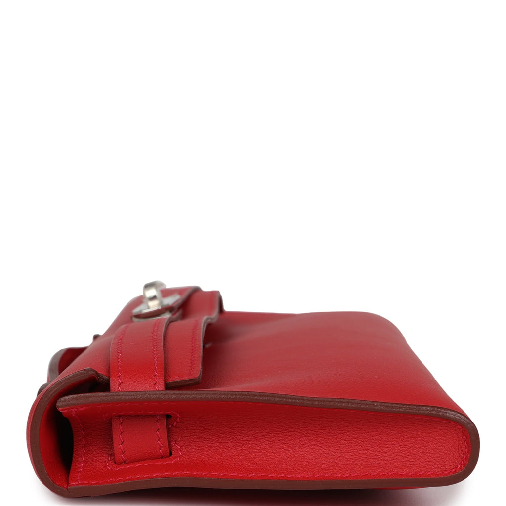 Hermès Kelly Cut Rouge Casaque Swift Palladium Hardware