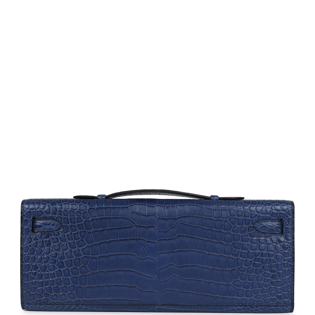 Hermès Kelly Cut Bleu De Malte Matte Faux Leather Palladium Hardware