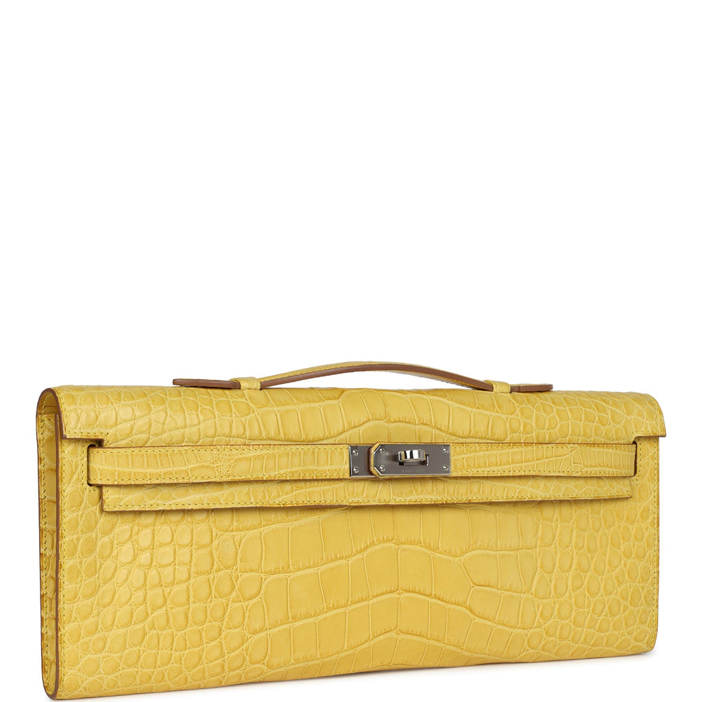 Hermès Kelly Cut Mimosa Matte Faux Leather Palladium Hardware