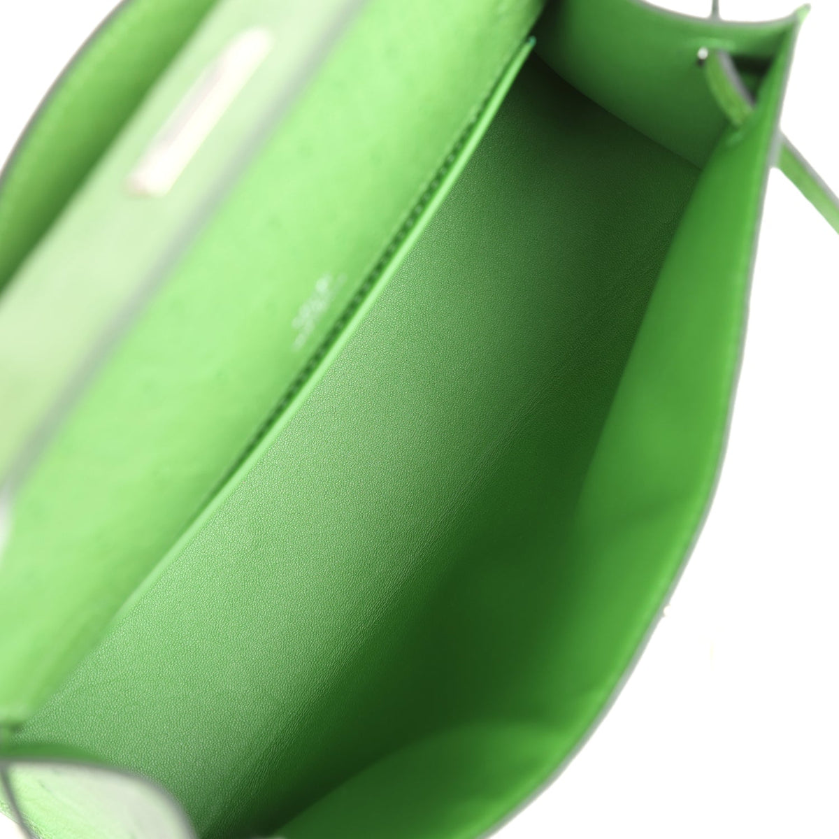 Hermès Kelly Pochette Vert Yucca Ostrich Palladium Hardware