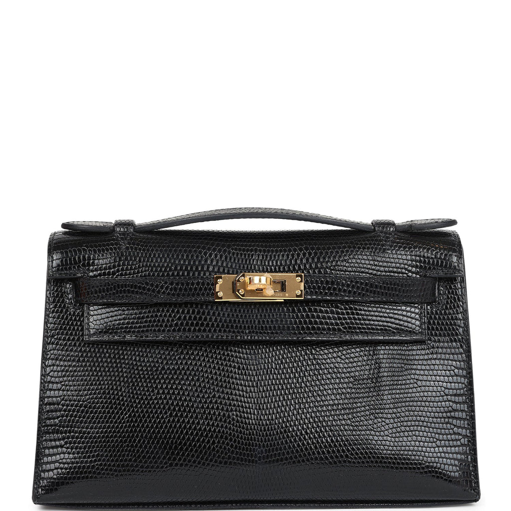 Hermès Kelly Pochette Black Faux Leather Gold Hardware