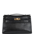 Hermès Kelly Pochette Black Faux Leather Gold Hardware