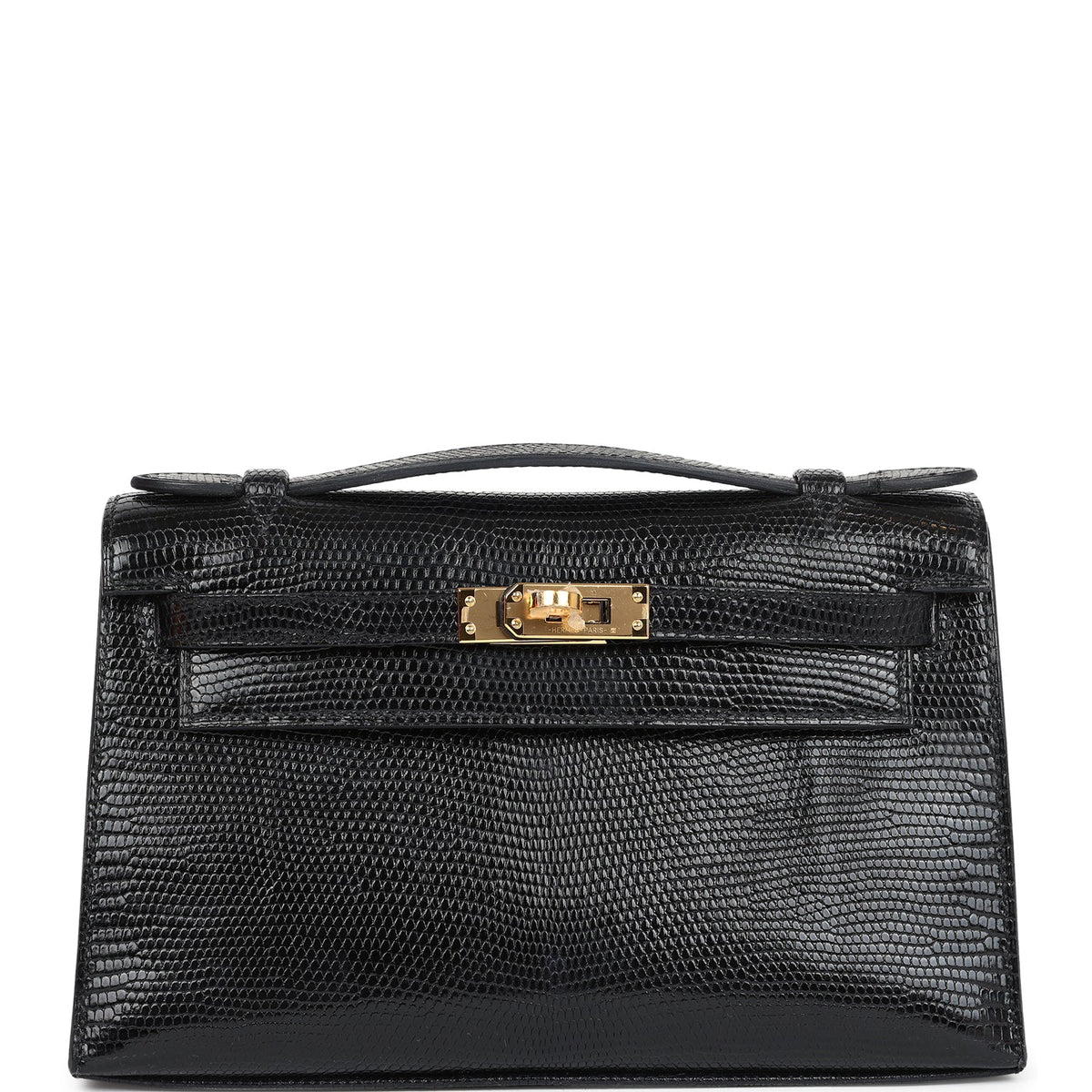 Hermès Kelly Pochette Black Faux Leather Gold Hardware