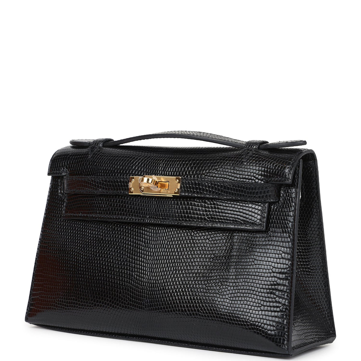 Hermès Kelly Pochette Black Faux Leather Gold Hardware