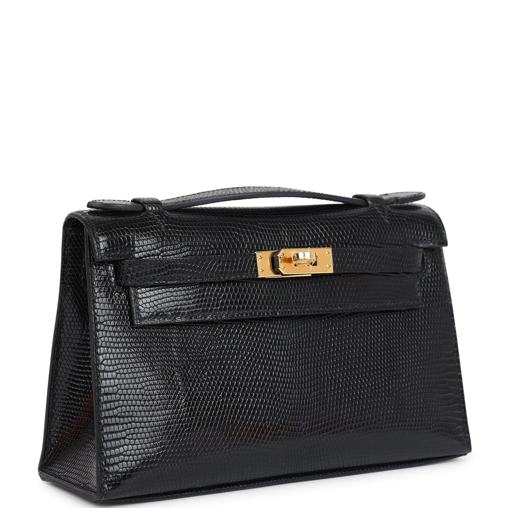 Hermès Kelly Pochette Black Faux Leather Gold Hardware