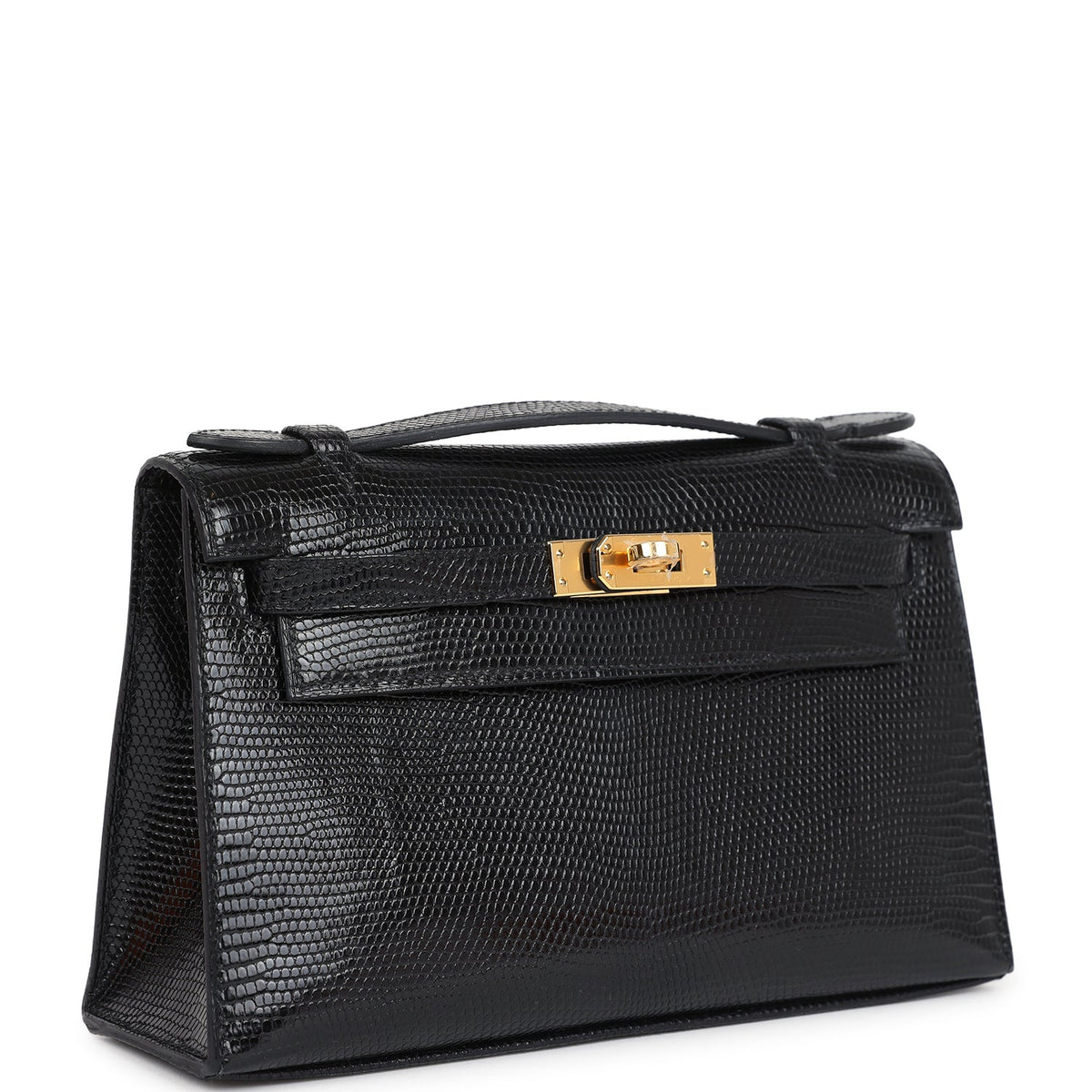 Hermès Kelly Pochette Black Faux Leather Gold Hardware