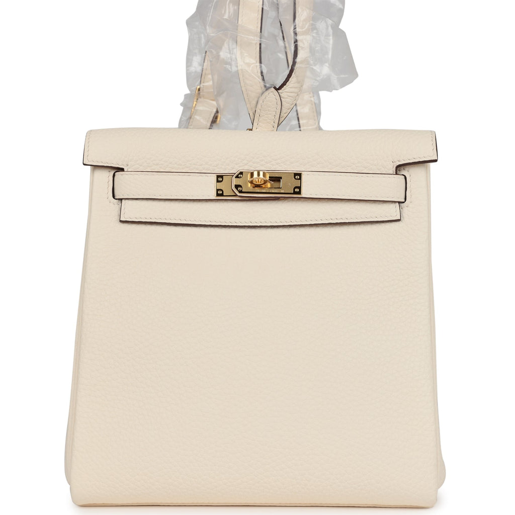 Hermès Kelly Ado II Backpack Nata Clemence Gold Hardware