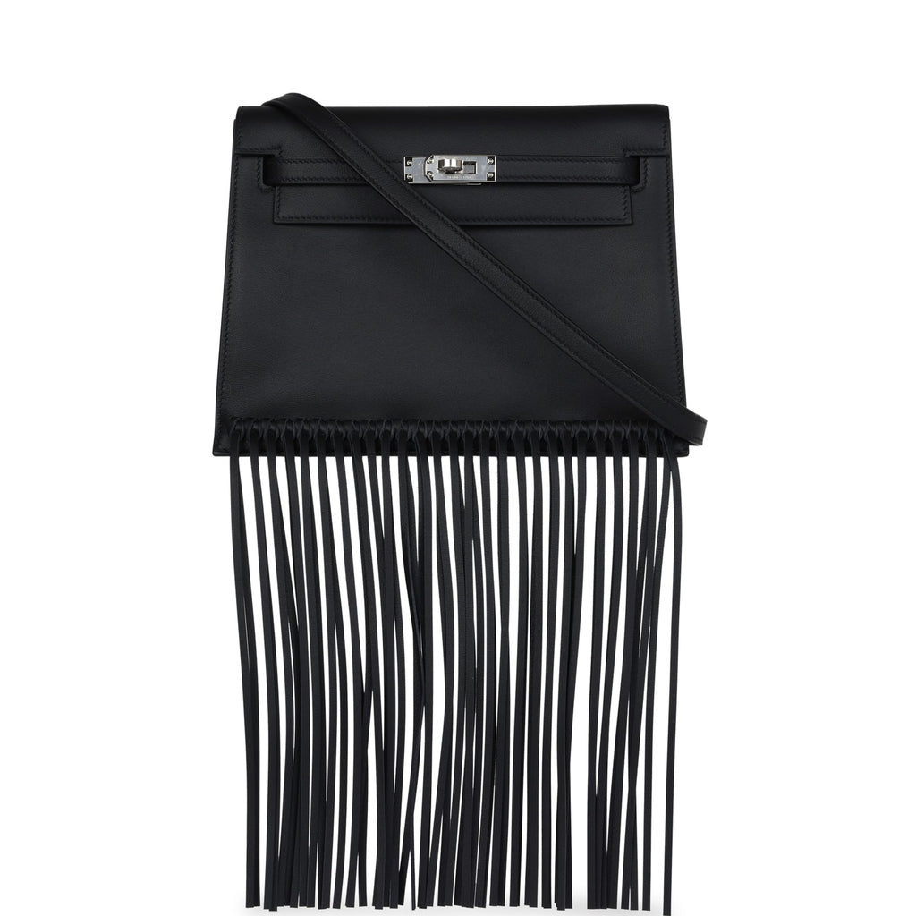 Hermès Kelly Danse Anate Black Swift Palladium Hardware