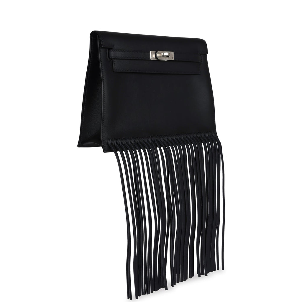 Hermès Kelly Danse Anate Black Swift Palladium Hardware