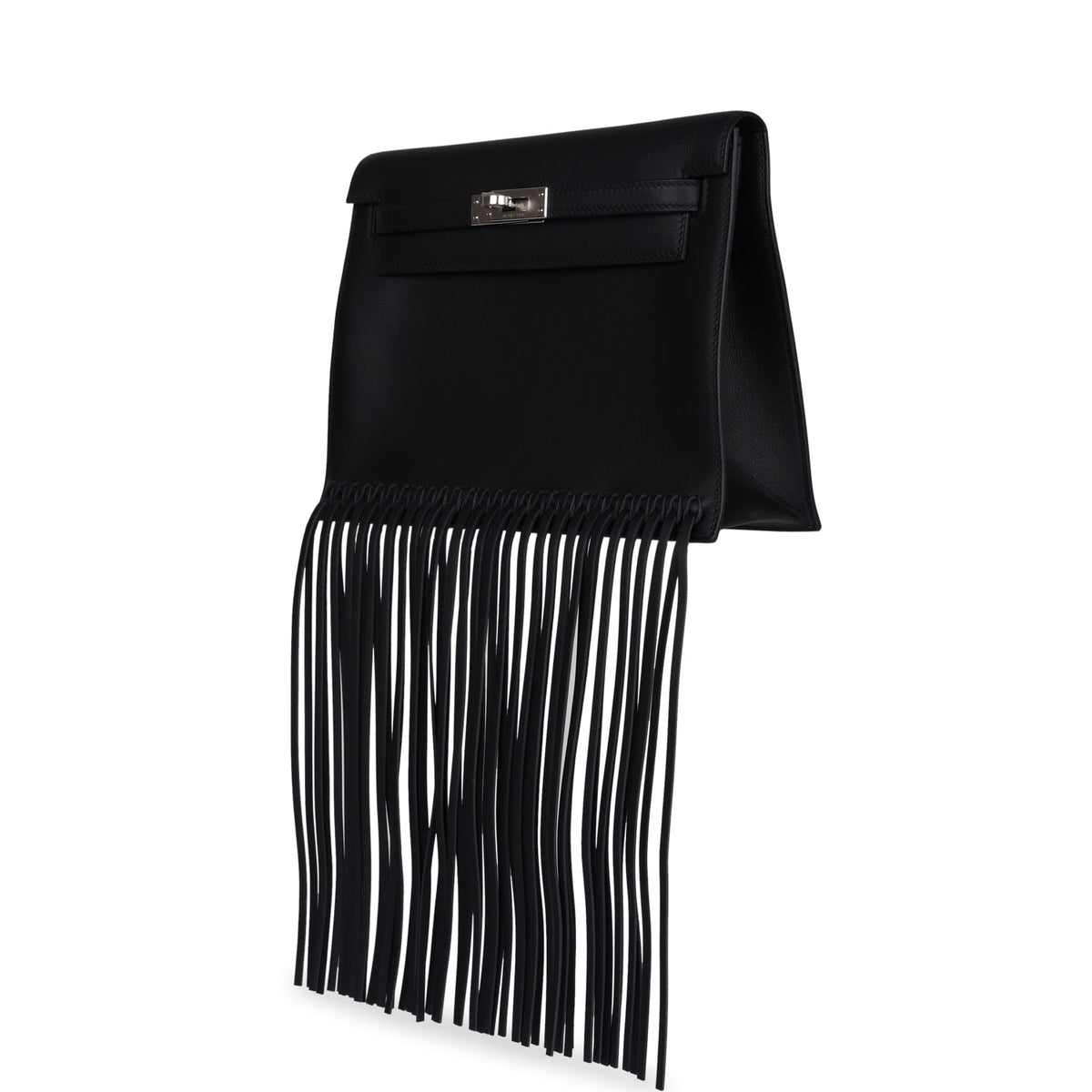 Hermès Kelly Danse Anate Black Swift Palladium Hardware