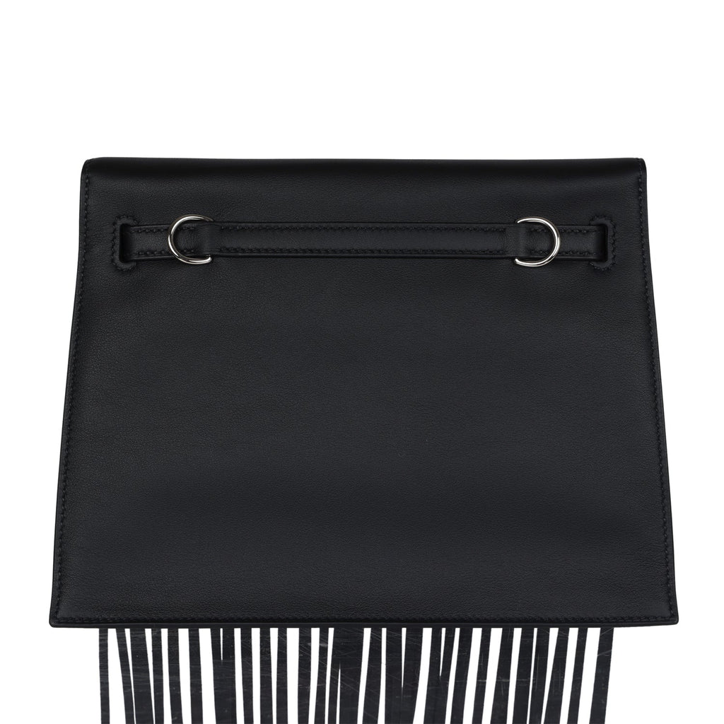 Hermès Kelly Danse Anate Black Swift Palladium Hardware
