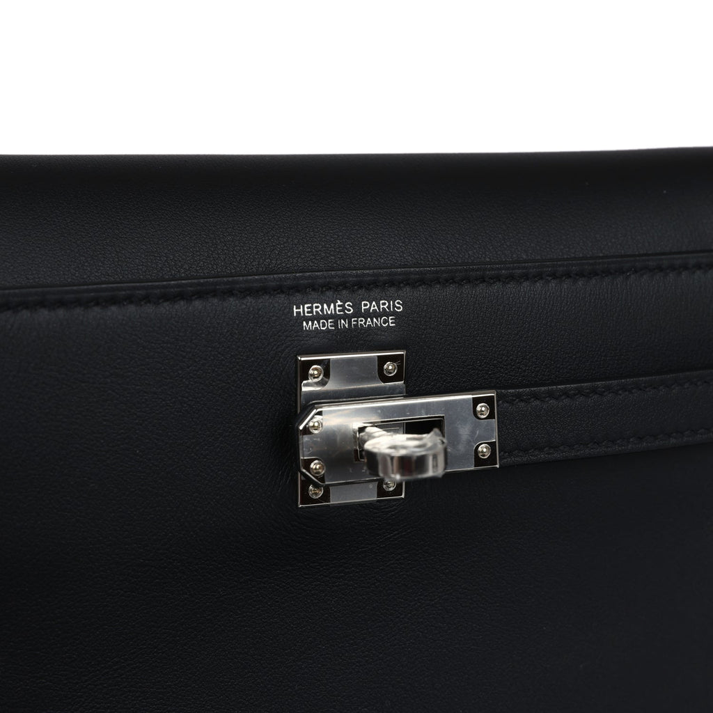 Hermès Kelly Danse Anate Black Swift Palladium Hardware