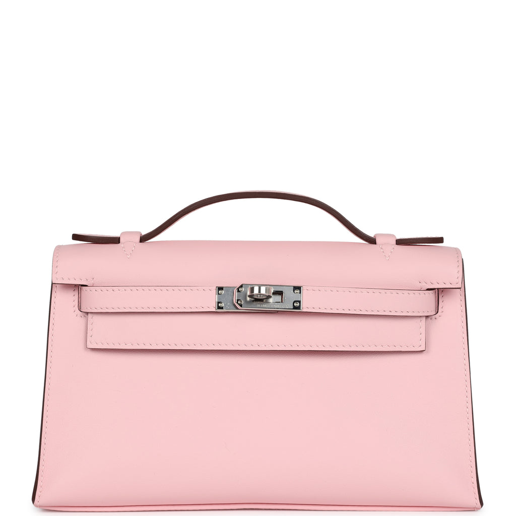 Hermès Kelly Pochette Rose Sakura Swift Palladium Hardware