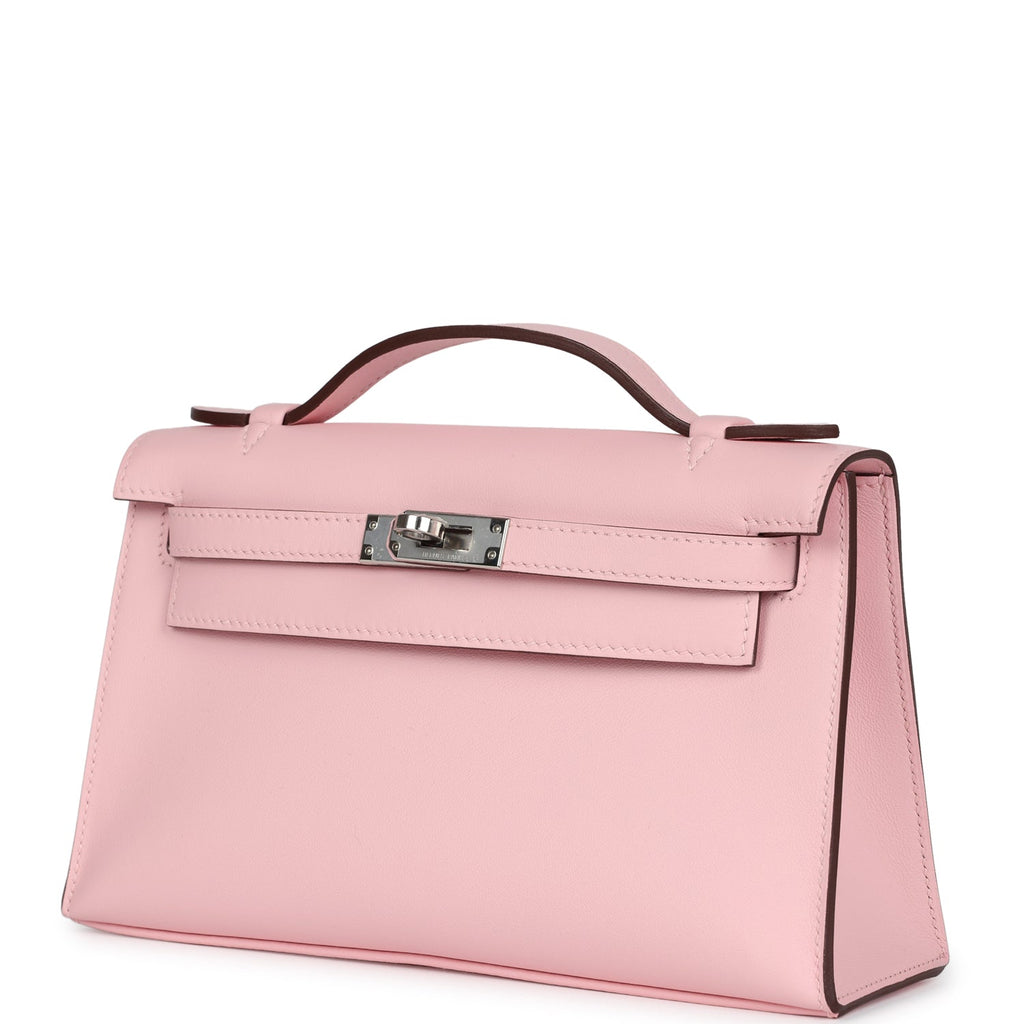 Hermès Kelly Pochette Rose Sakura Swift Palladium Hardware