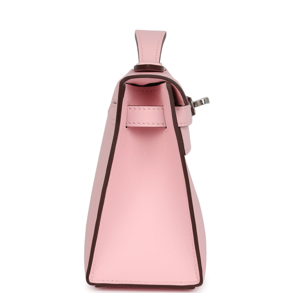 Hermès Kelly Pochette Rose Sakura Swift Palladium Hardware