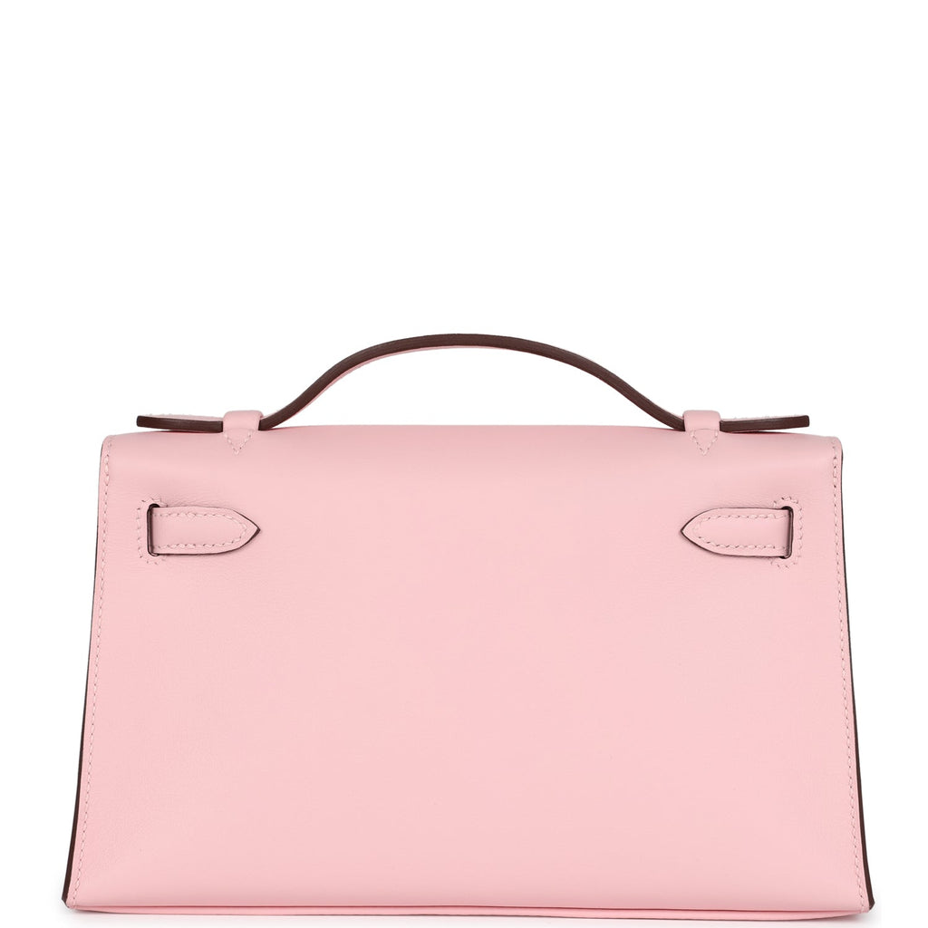 Hermès Kelly Pochette Rose Sakura Swift Palladium Hardware