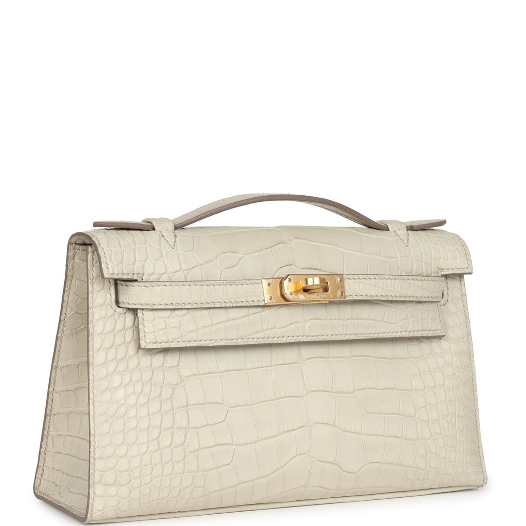 Hermès Kelly Pochette Beton Matte Faux Leather Gold Hardware