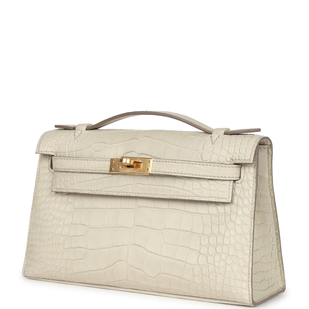 Hermès Kelly Pochette Beton Matte Faux Leather Gold Hardware