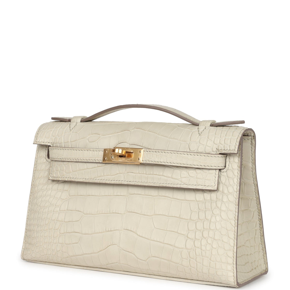 Hermès Kelly Pochette Beton Matte Faux Leather Gold Hardware