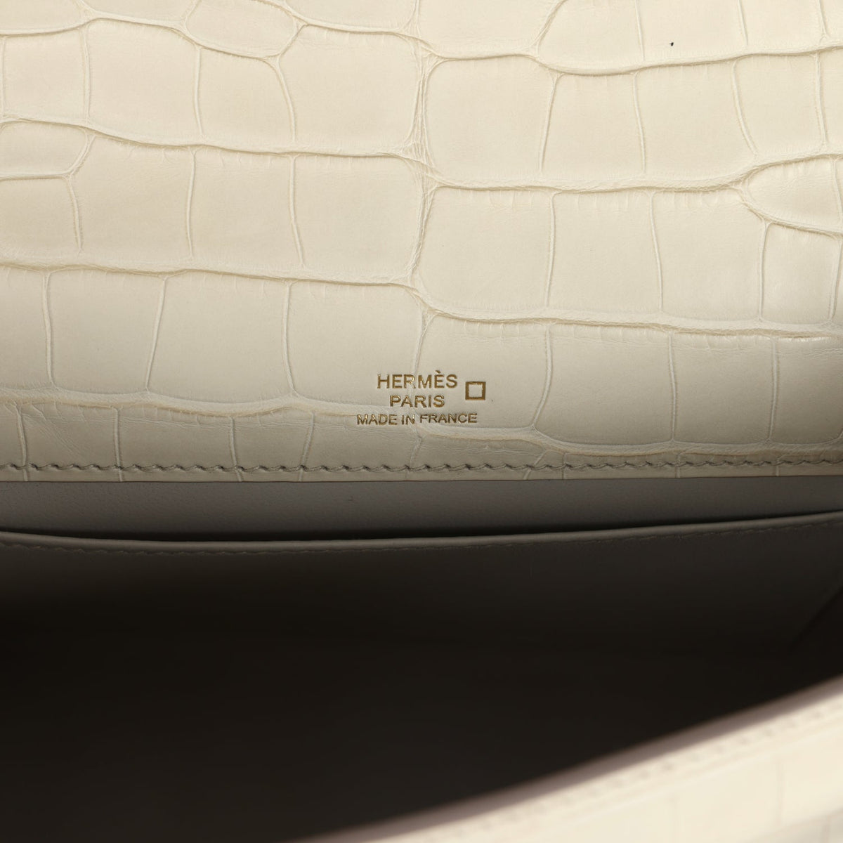 Hermès Kelly Pochette Beton Matte Faux Leather Gold Hardware