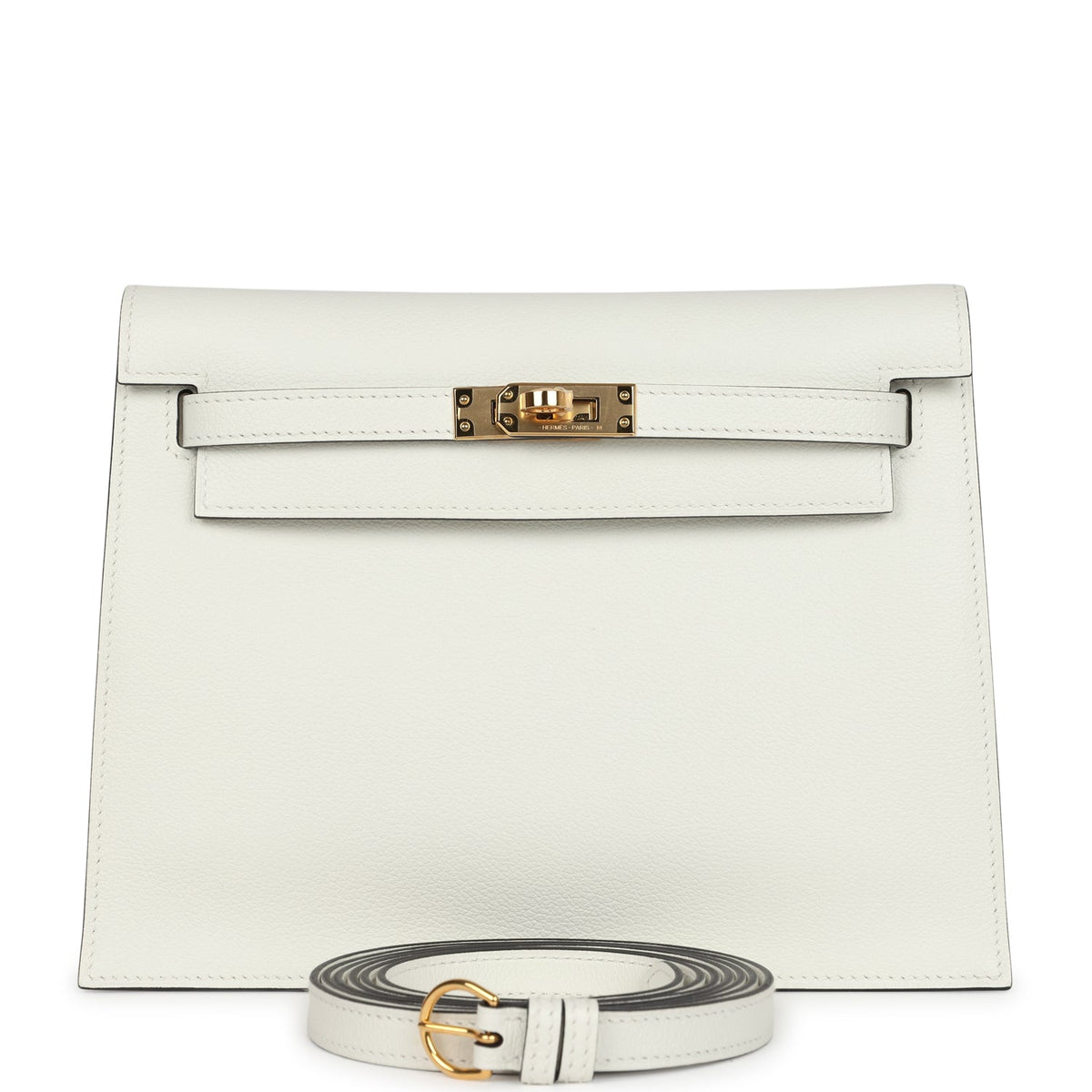 Hermès Kelly Danse White Evercolor Verso Gold Hardware