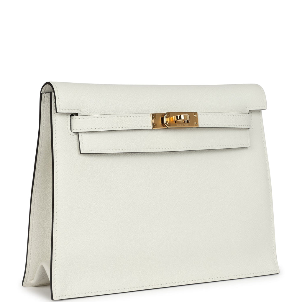 Hermès Kelly Danse White Evercolor Verso Gold Hardware