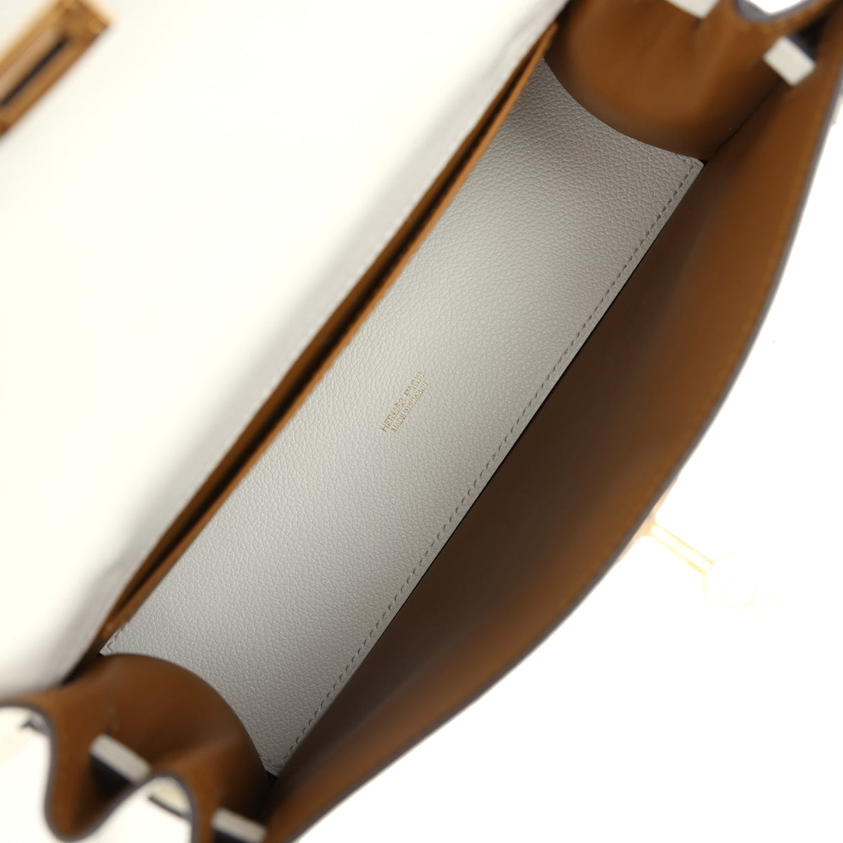 Hermès Kelly Danse White Evercolor Verso Gold Hardware