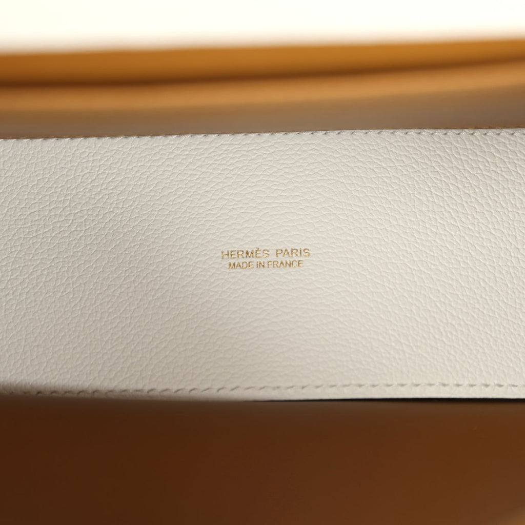 Hermès Kelly Danse White Evercolor Verso Gold Hardware