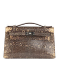 Hermès Kelly Pochette Desert Faux Leather Palladium Hardware