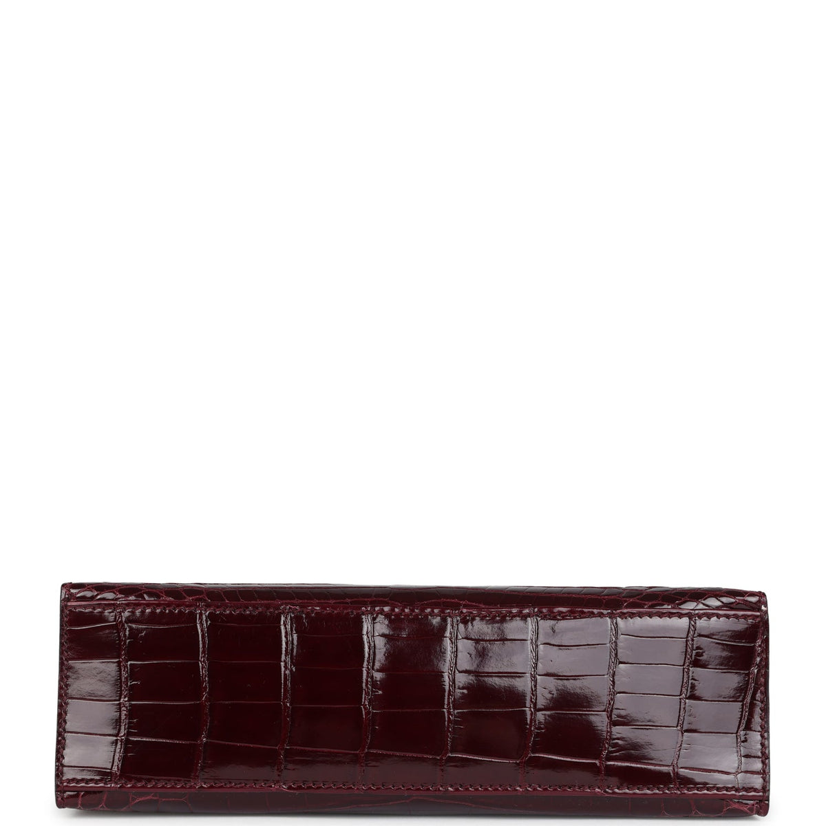 Hermès Kelly Pochette Bordeaux Shiny Faux Leather Palladium Hardware