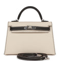 Hermès Special Order (HSS) Kelly Sellier 20 Craie and Black Epsom Palladium Hardware