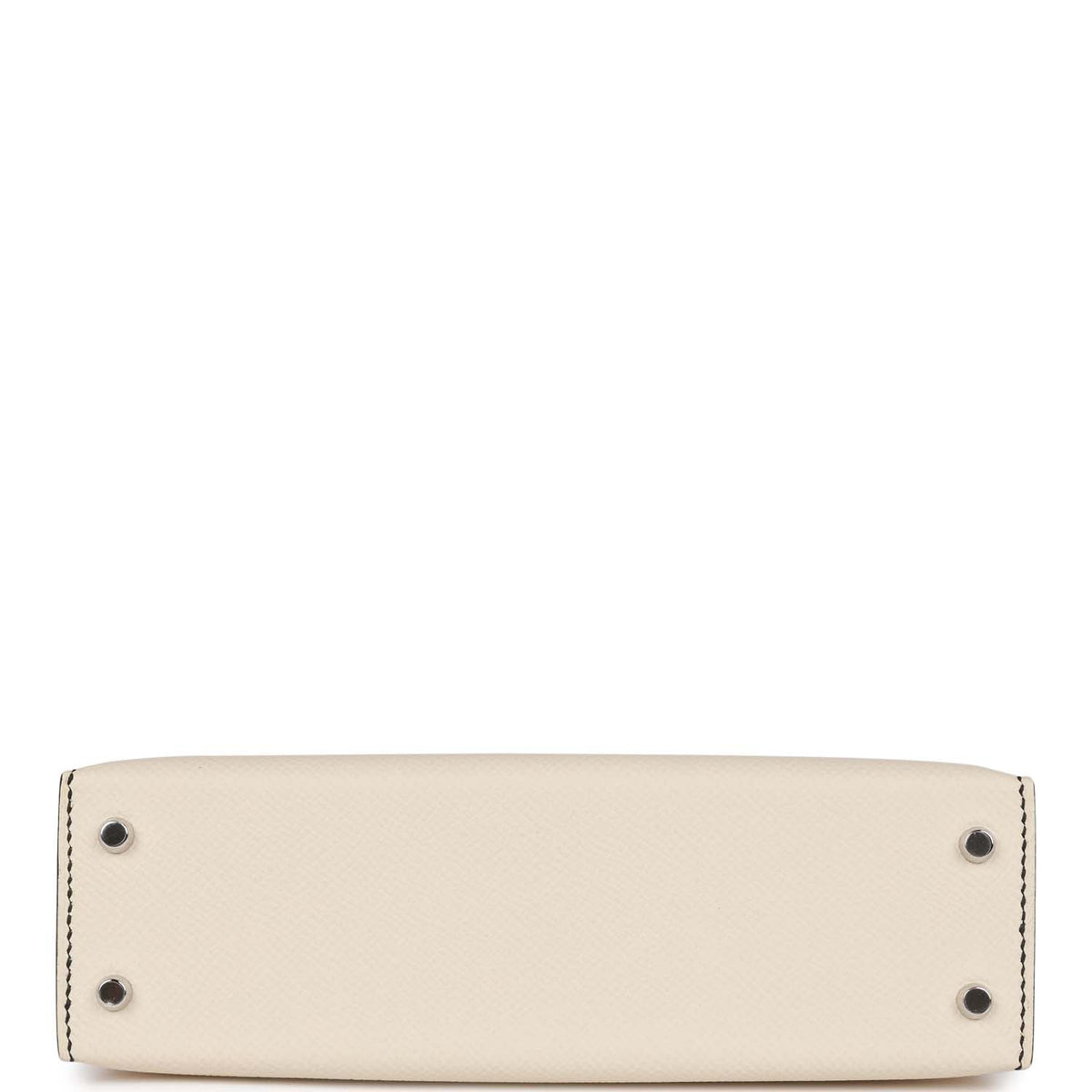 Hermès Special Order (HSS) Kelly Sellier 20 Craie and Black Epsom Palladium Hardware