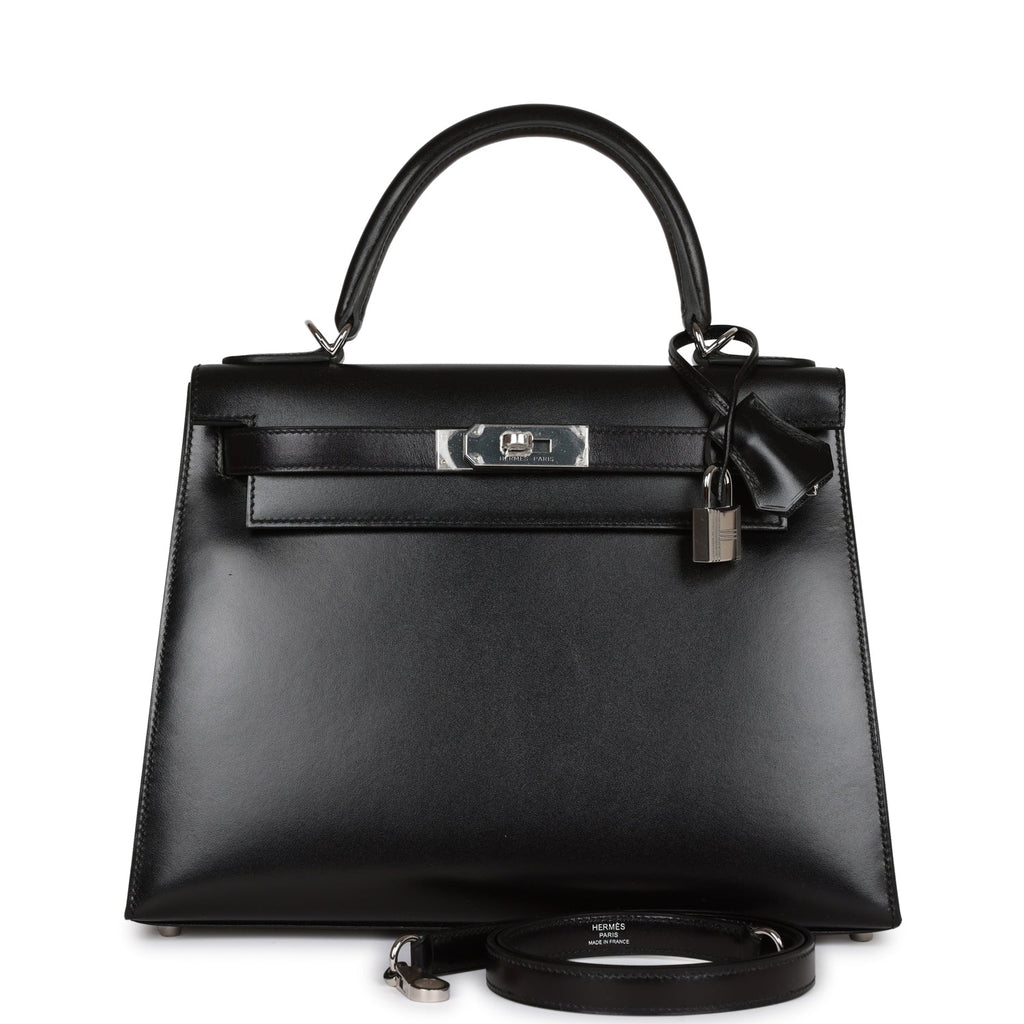 Hermès Kelly Sellier 28 Black Box Palladium Hardware