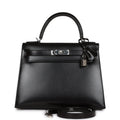 Hermès Kelly Sellier 28 Black Box Palladium Hardware