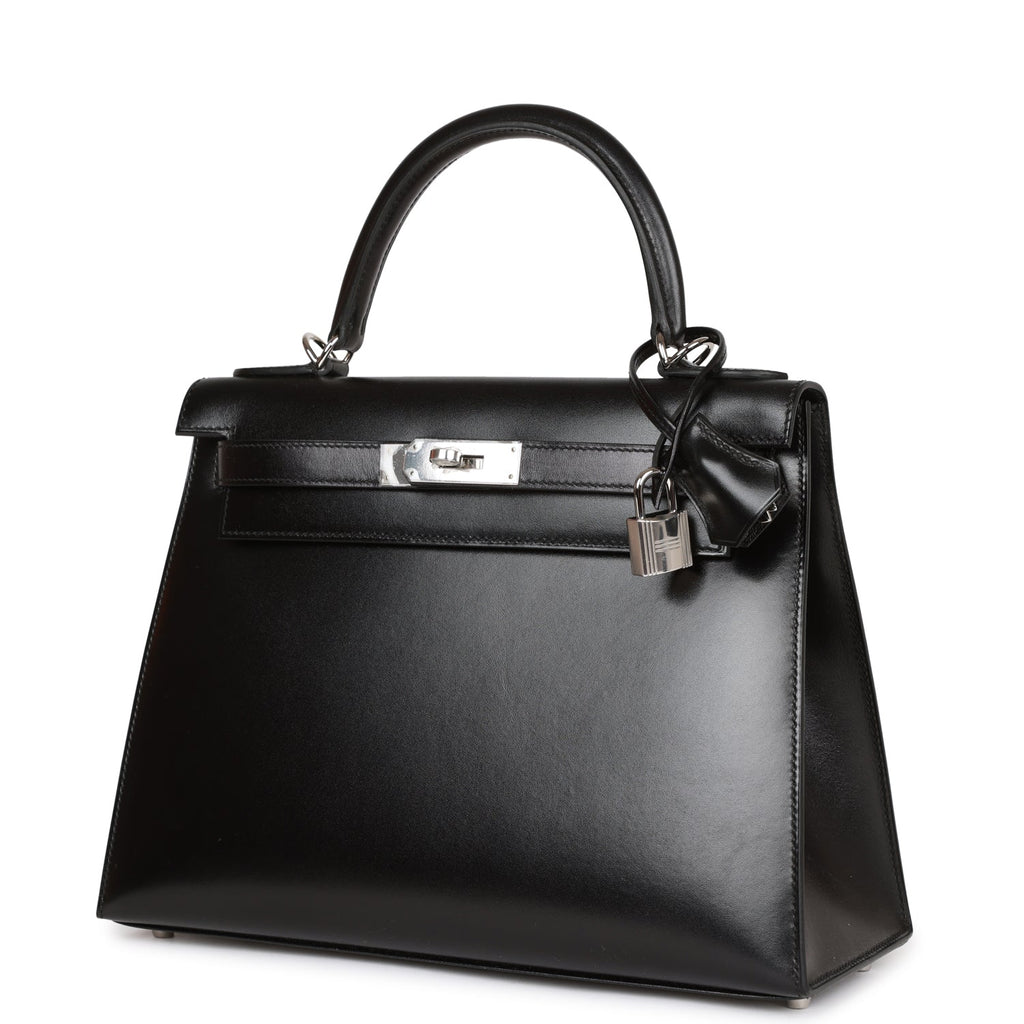 Hermès Kelly Sellier 28 Black Box Palladium Hardware