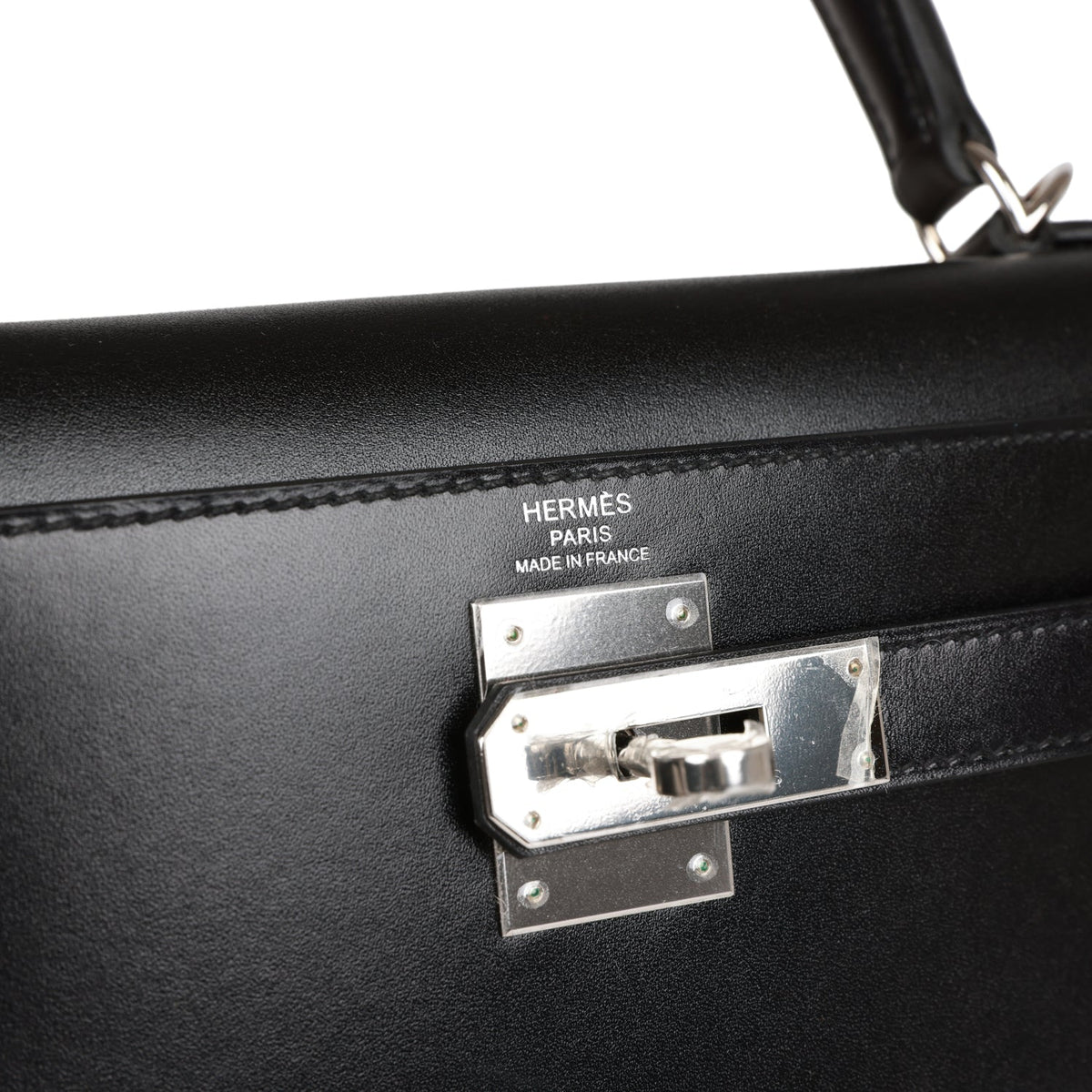 Hermès Kelly Sellier 28 Black Box Palladium Hardware