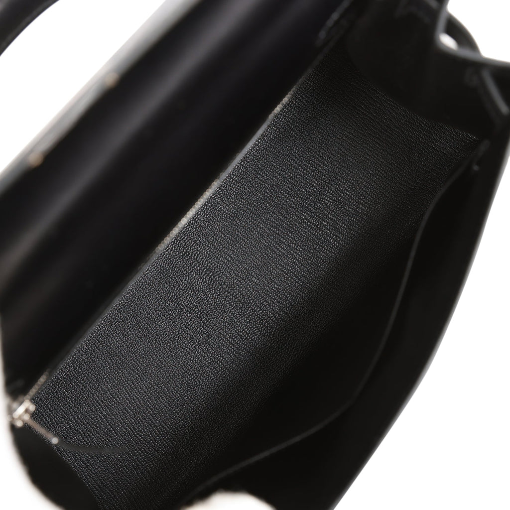 Hermès Kelly Sellier 28 Black Box Palladium Hardware