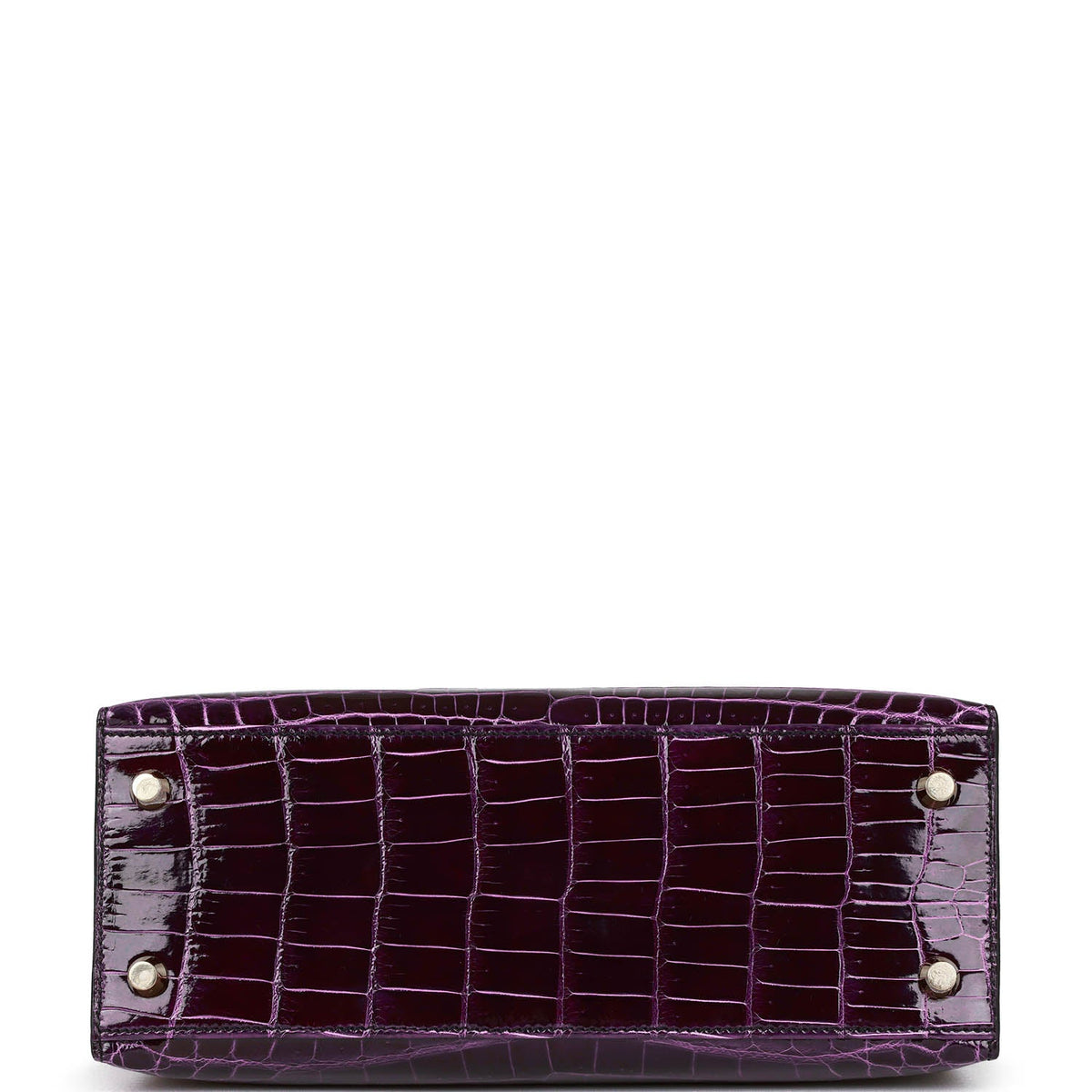 Hermès Kelly Sellier 25 Aubergine Shiny Faux Leather Gold Hardware
