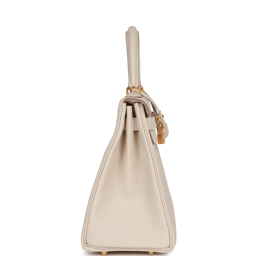 Hermès Kelly Retourne 28 Craie Togo Gold Hardware