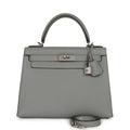 Hermès Special Order (HSS) Kelly Sellier 28 Gris Mouette Verso Togo Brushed Palladium Hardware