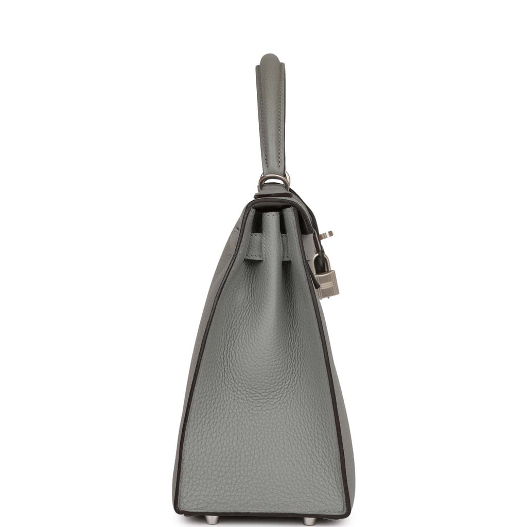 Hermès Special Order (HSS) Kelly Sellier 28 Gris Mouette Verso Togo Brushed Palladium Hardware