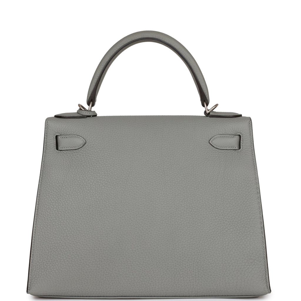 Hermès Special Order (HSS) Kelly Sellier 28 Gris Mouette Verso Togo Brushed Palladium Hardware