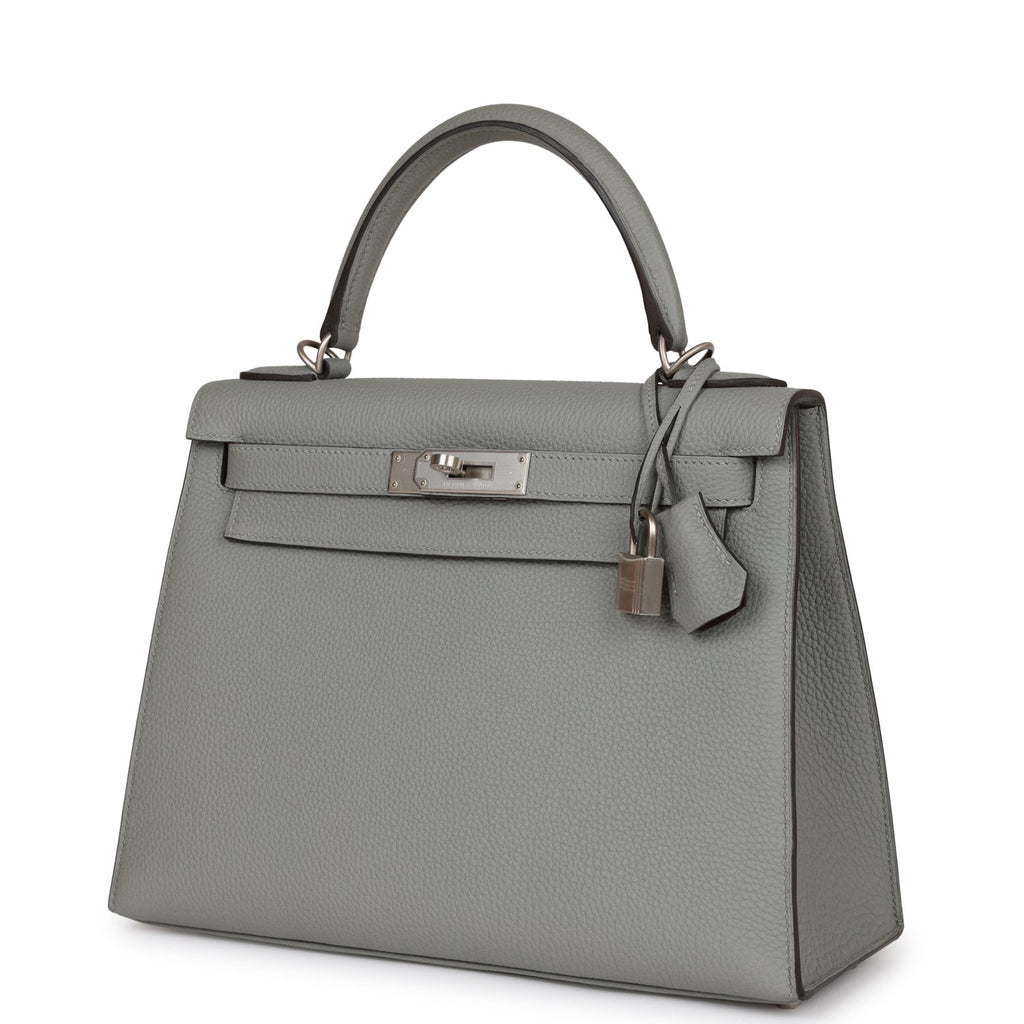 Hermès Special Order (HSS) Kelly Sellier 28 Gris Mouette Verso Togo Brushed Palladium Hardware