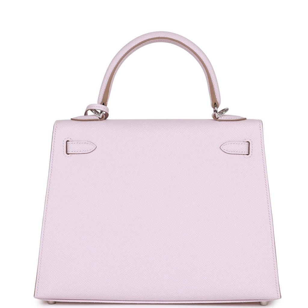 Hermès Kelly Sellier 25 Mauve Pale Epsom Palladium Hardware