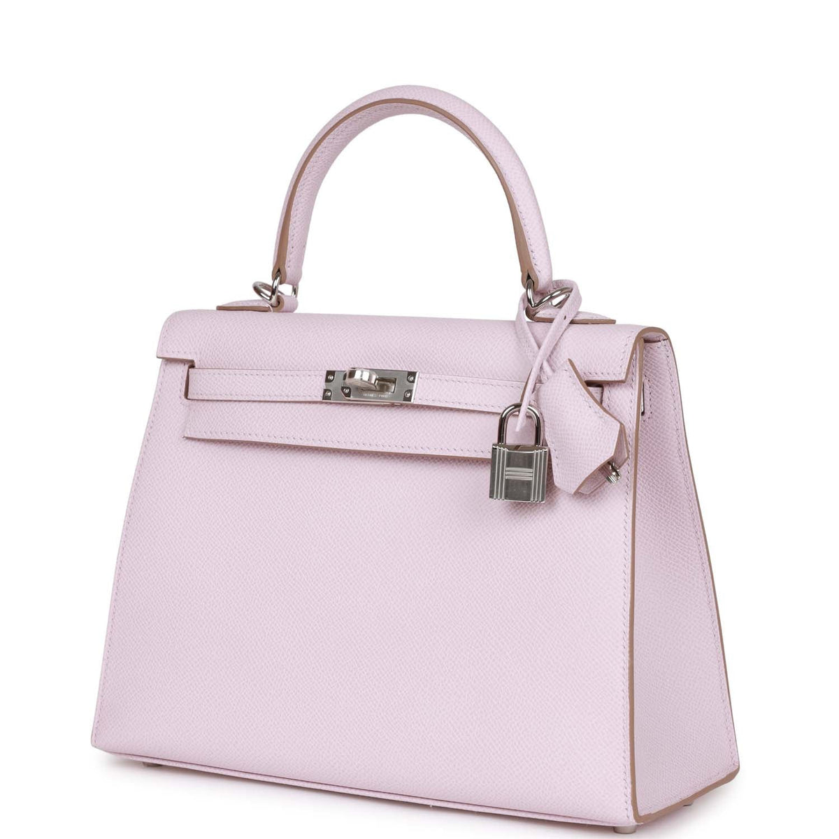 Hermès Kelly Sellier 25 Mauve Pale Epsom Palladium Hardware