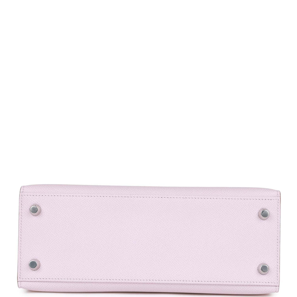 Hermès Kelly Sellier 25 Mauve Pale Epsom Palladium Hardware