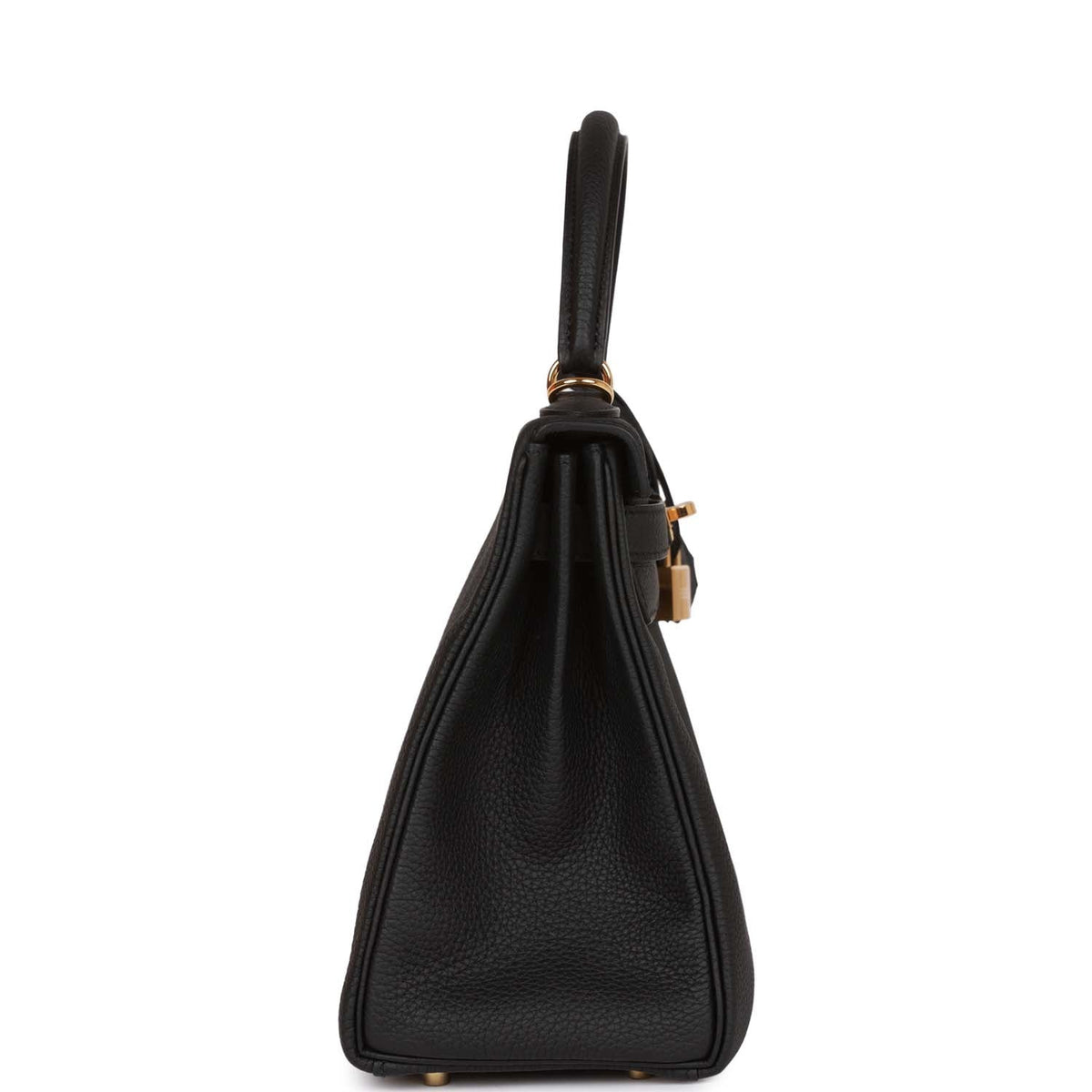 Hermès Kelly Retourne 28 Black Togo Gold Hardware