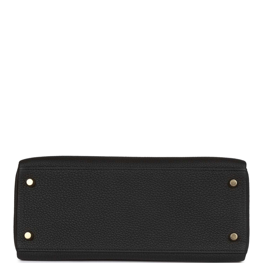 Hermès Kelly Retourne 28 Black Togo Gold Hardware